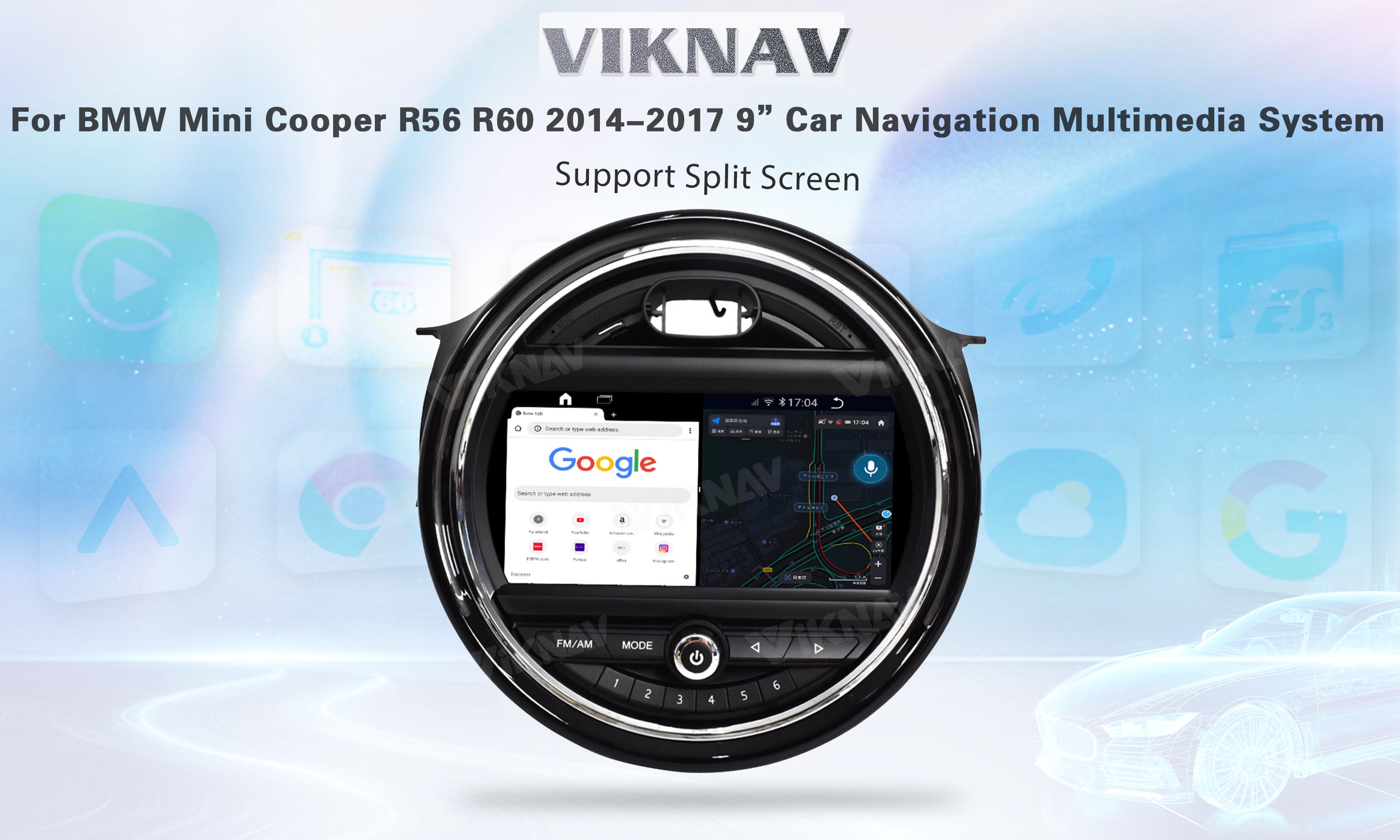 2014-2017 BMW Double Din Bluetooth Radio 9 inch head unit GPS Rear View Player