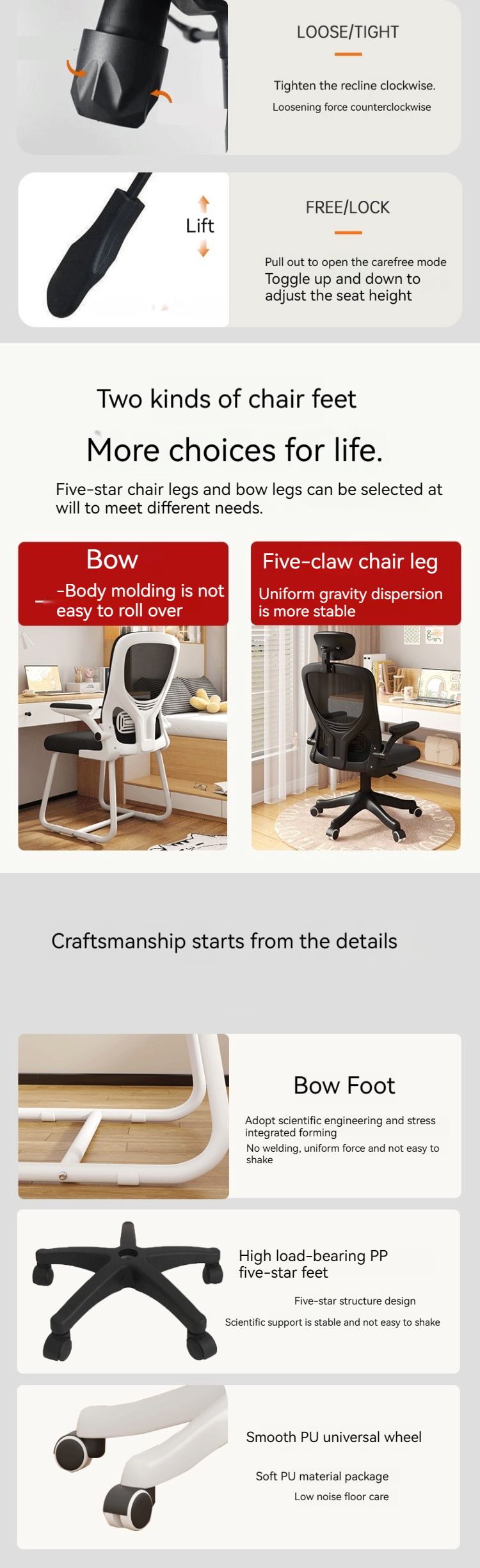 Y Mail Packing High Back Swivel Computer Chair for Home Office Ergonomic Study Chair