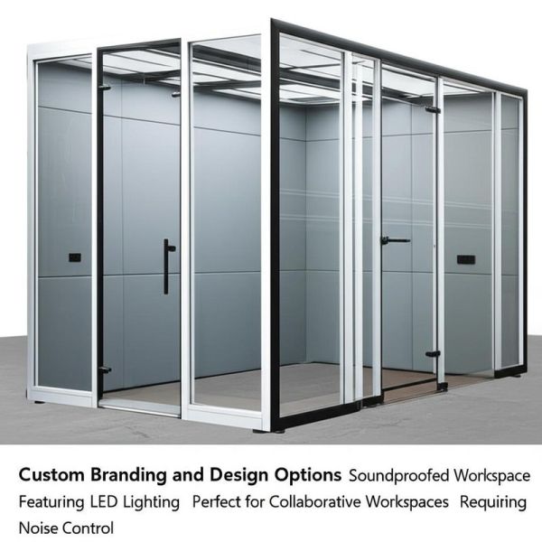 Quality Custom Branding and Design Options Soundproofed Workspace Featuring LED Lighting Perfect for Collaborative Workspaces Requiring Noise Control for sale