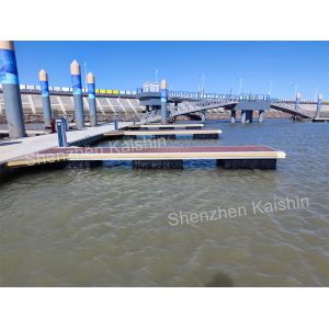 Durable Floating Dock Bridge Marina Pontoon Walkway With Wood Decking