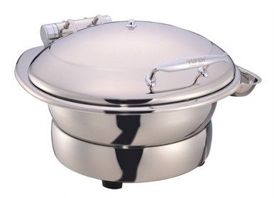 Round Stainless Steel Induction Chafing Dish Optional φ36cm Food Pan 6.0Ltr with Matching Stand