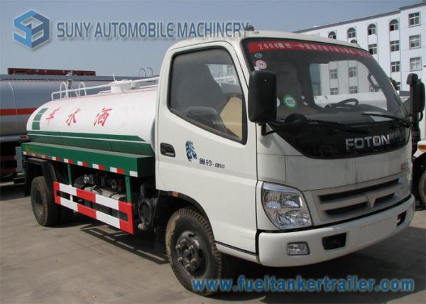 Foton Water Tanker Truck , 2 Axles 2000 L -3000 L Sanitation Truck 103 Hp 4X2