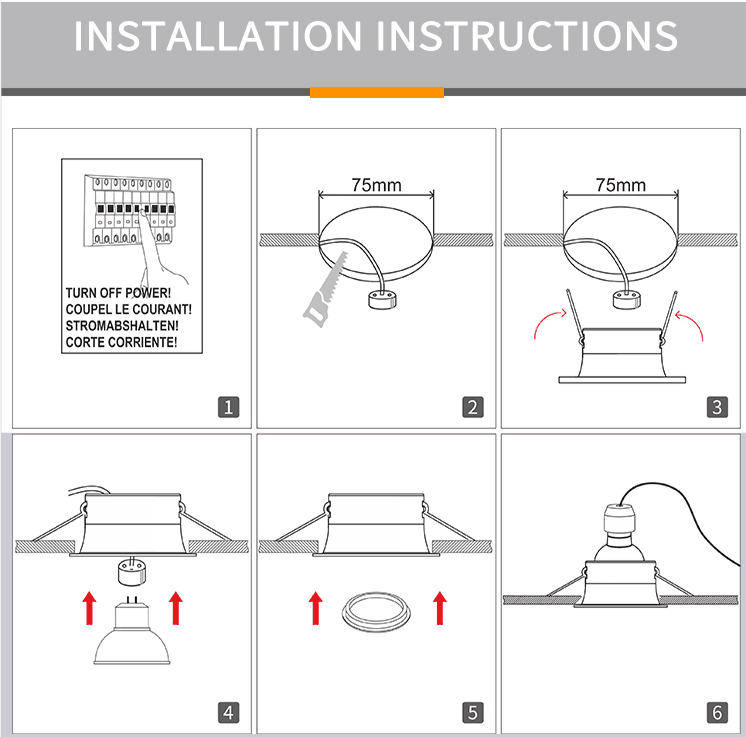 Recessed Super Slim Bezels Anti Glare Downlights IP20 For Office