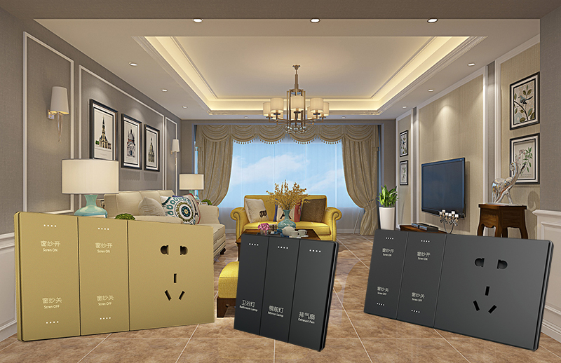 Black Wifi Connected Light Switch 220V Smart Switch For Led Lights