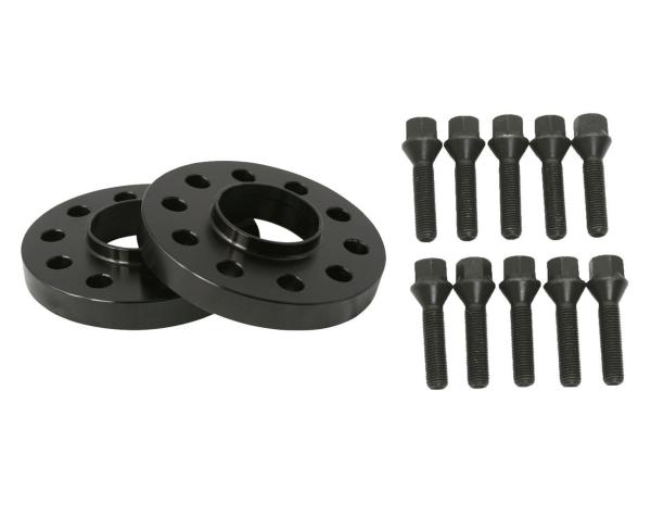 25mm (1") 5x120 Hubcentric 72.56 Black Wheel Spacers & 10 12x1.5 Cone Seat Bolts