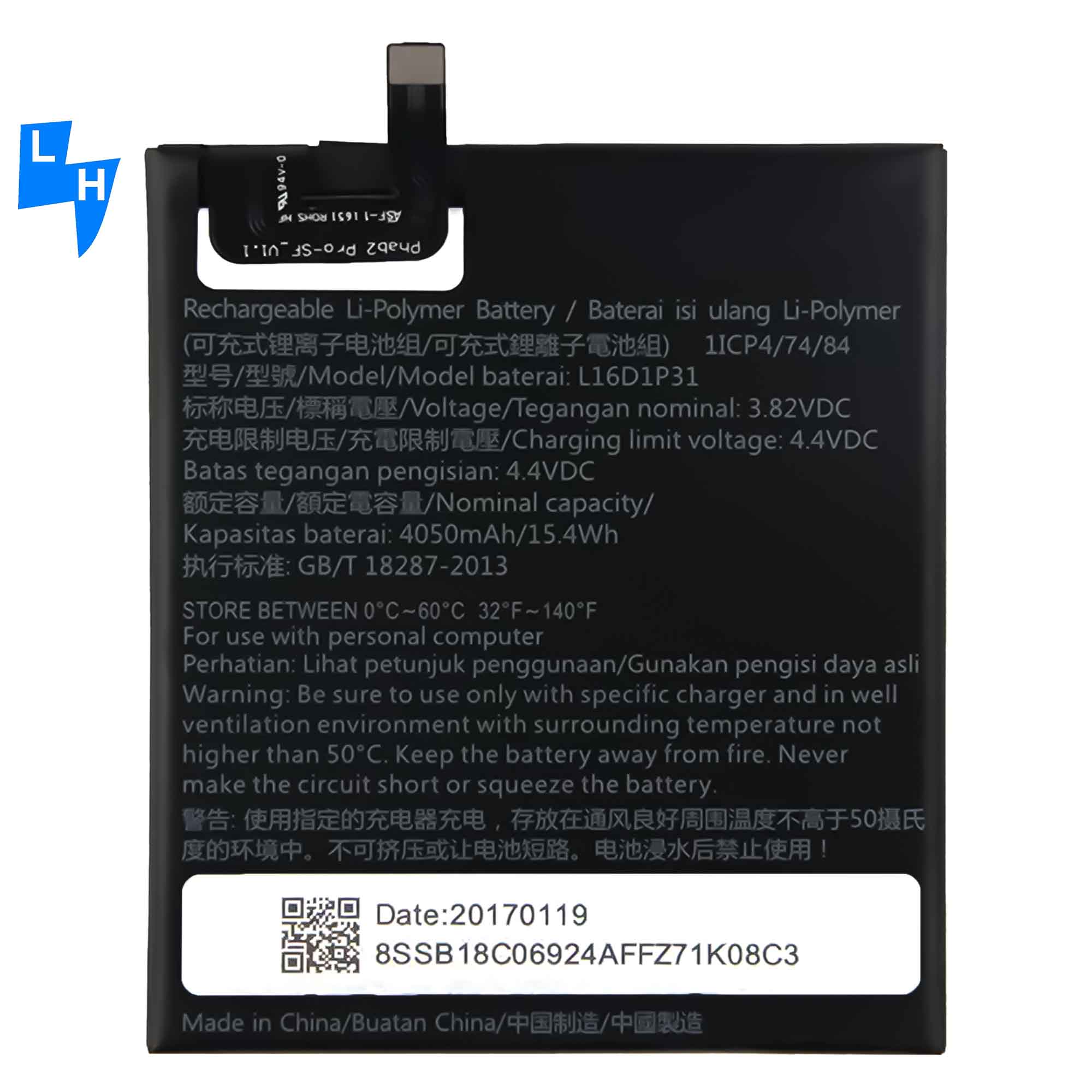 Powerful L16D1P31 Battery for Lenovo Phab2 Pro PB2-690M PB2-690Y Mobile Phone Coding