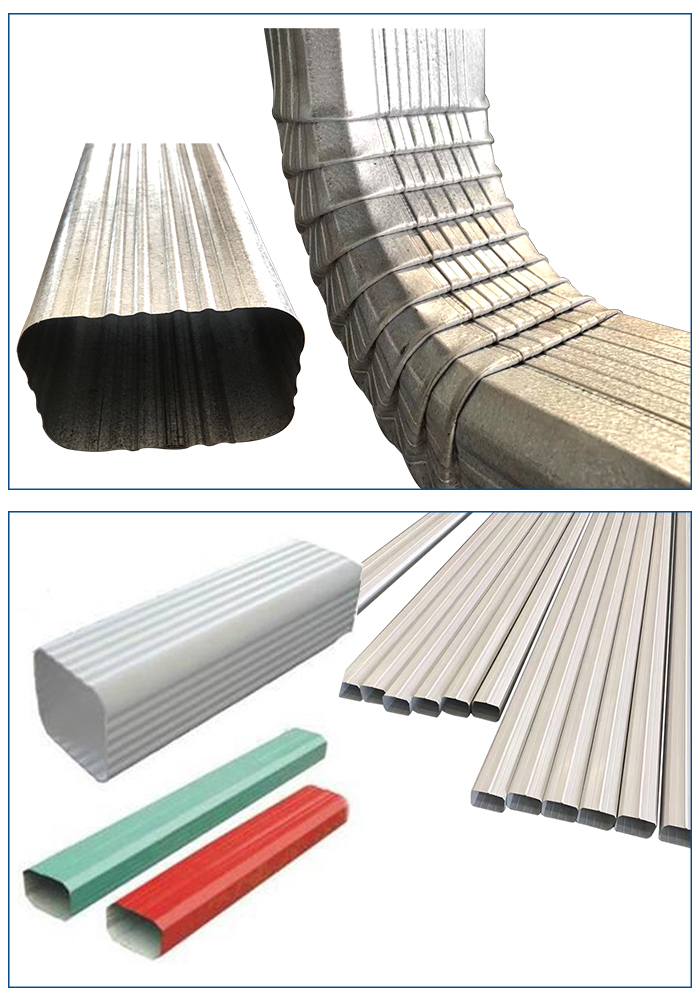 Galvanized Steel Gutter Roll Forming Machine 21 Rollers Diameter 75mm