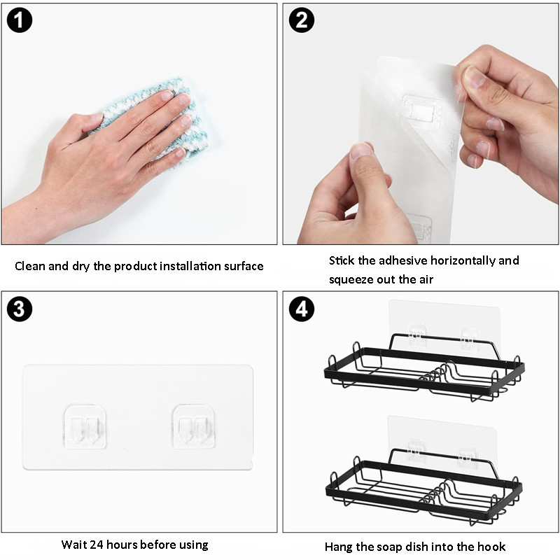 Soap Dish Sponge Holder Sink Soap Rack Soap Holder for Shower Wall