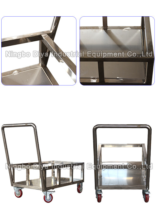 Large Load Stainless Steel Rolling Cart , Super Strong Stainless Steel Trolley