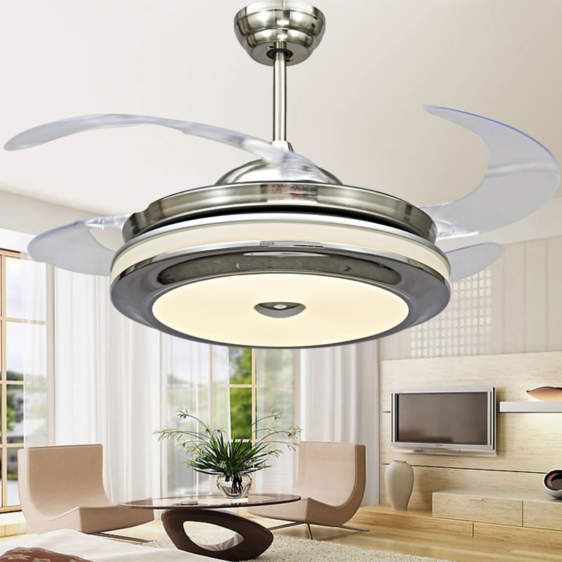 Vintage Home Ceiling Fans Customized Size Modern Flush Mount Ceiling Fan With Light