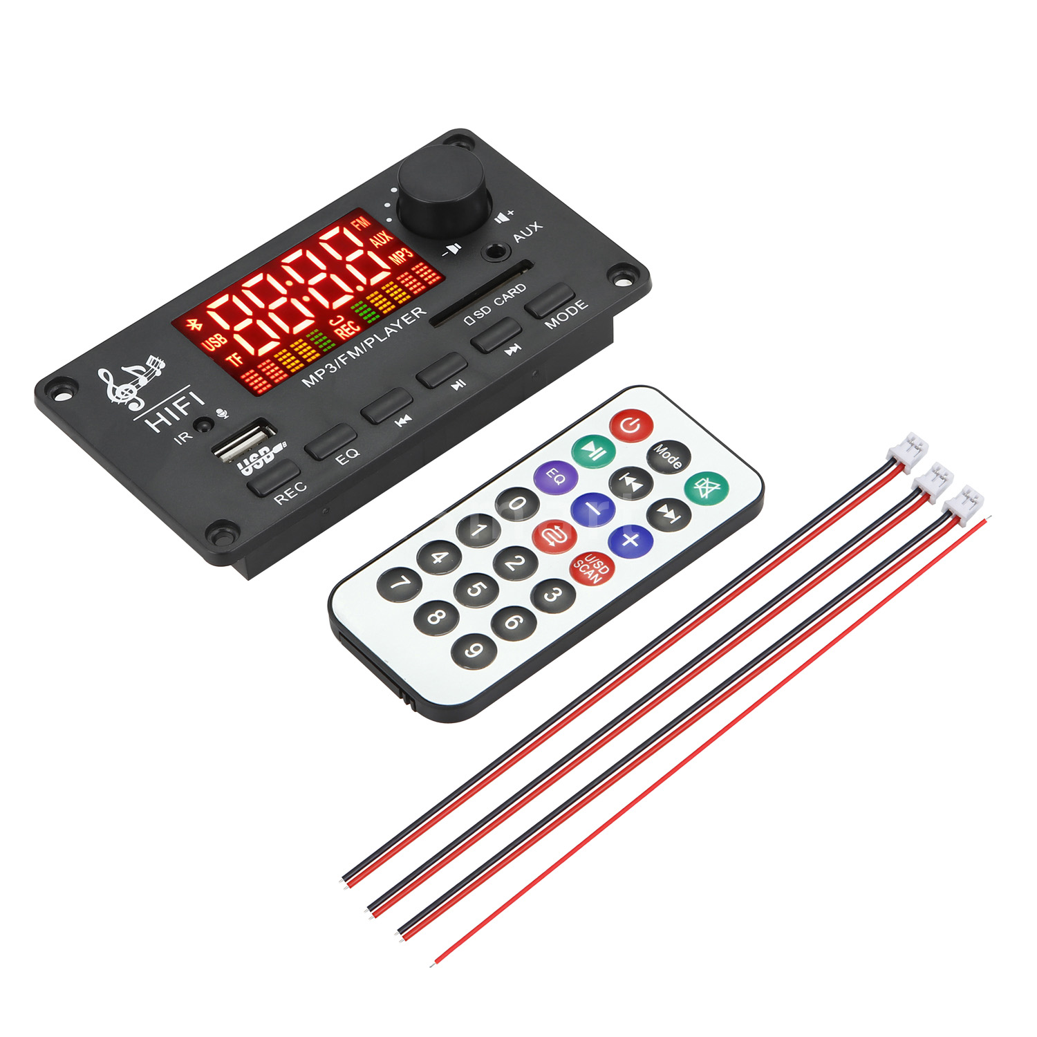 MP3 Player USB Module BT 5.0 MP3 Decoder Board FM AUX Radio Recording Power Amplifier
