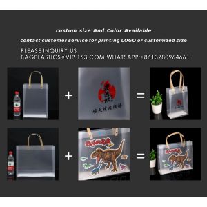 Clear Luxury PP Handbag With Handle Reusable Custom Logo Plastic Tote Bag For