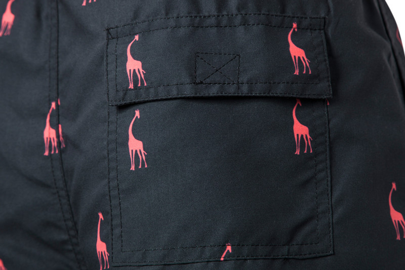 Oem Factory Manufacturer Custom Logo Drawstring Beach Surf Shorts Printed Giraffe Graphic Sleep Pajama Shorts