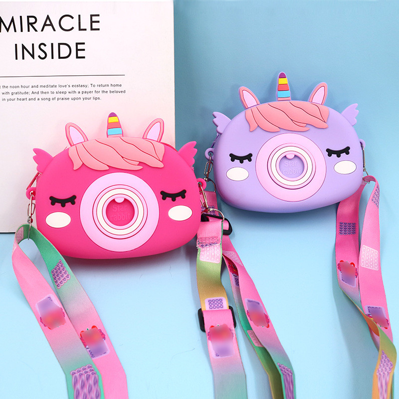 Big Pop Purse Unicorn Pop Purse For Girl Pop Bag With Unicorn Pop Toy Shoulder Bag Fidget Toys Pop Fidget Backpack Toy