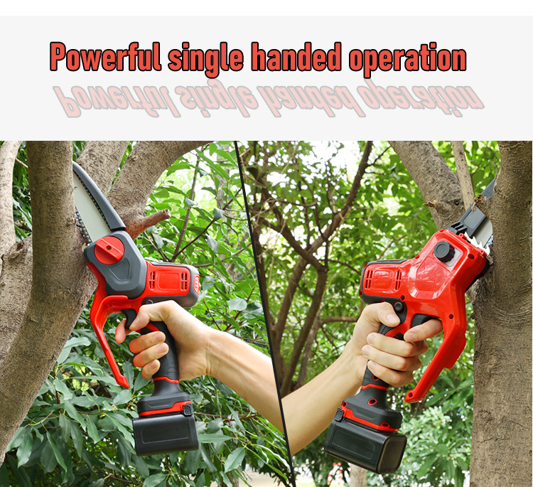 6'' 21V Battery Powerful Pruning Mini Chainsaw Machines Handheld Electric Tree Woodworking