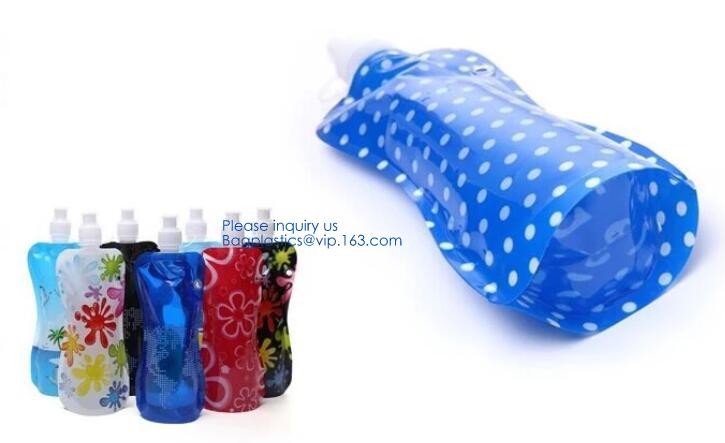 Foldable Water Bottle Bag 480ML Environmental Protection Collapsible Portable Water Bag Sports water bottle 480ml bageas