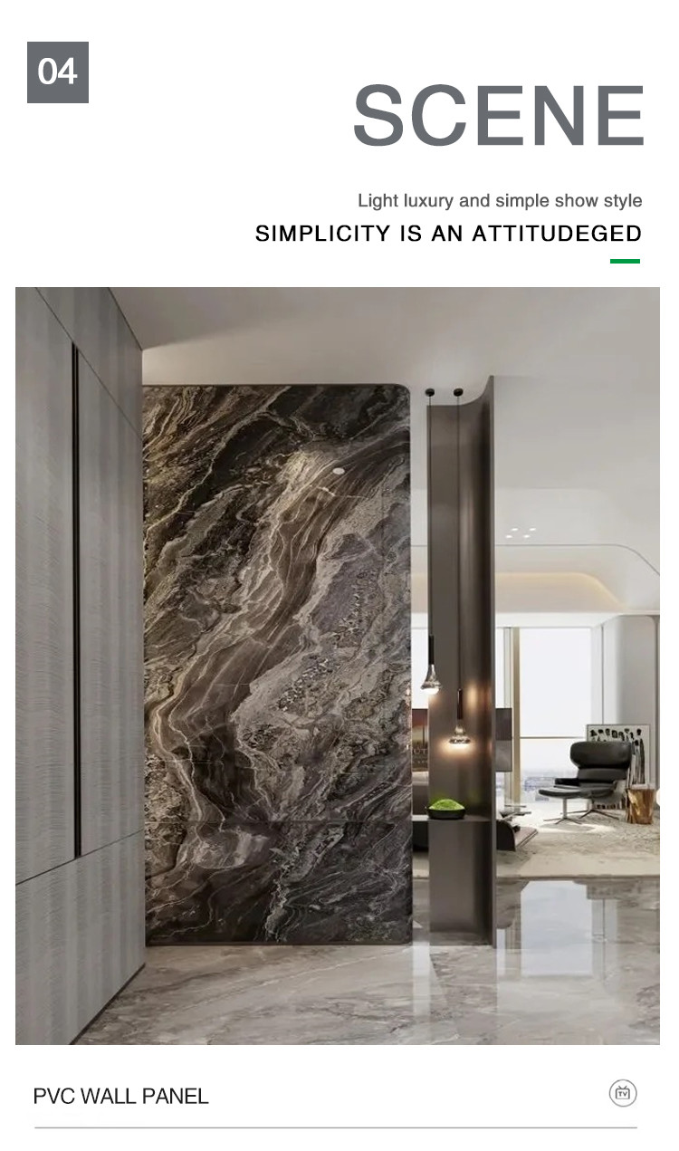 Home Decoration TV Background Wall Waterproof And Moisture-proof Marble Wood Veneer Wall Panels
