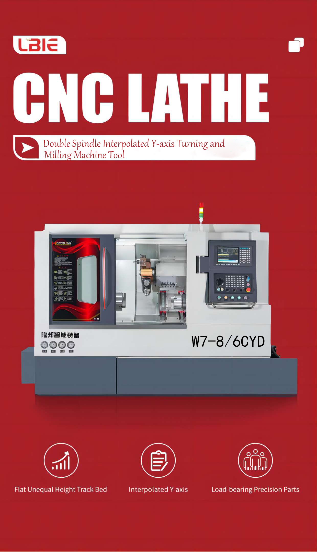 HEAVY DUTY HORIZONTAL MILLING AND TURNING MACHINE WITH TWIN SPINDLES