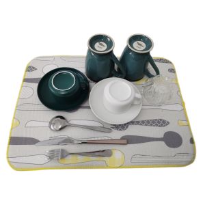 38x50cm Absorbent  Microfiber Dish Drying Pad And Mat For Kitchen
