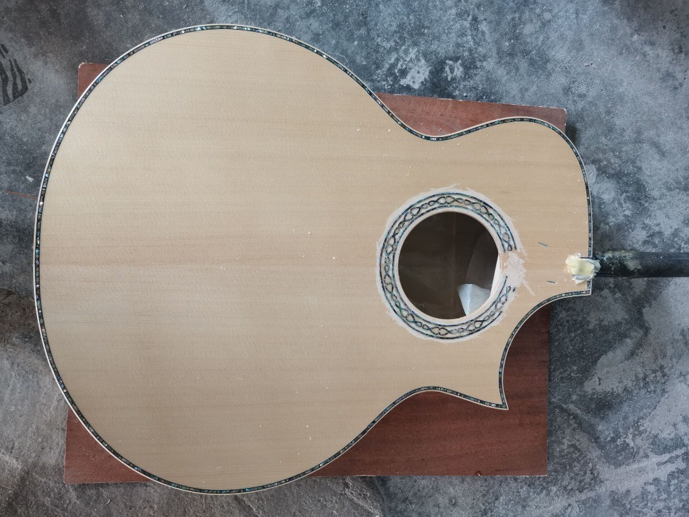 Custom O Body 39 Inch Abalone Binding Sunburst Color Acoustic Guitar Accept Guitar, Amp, Pedal OEM