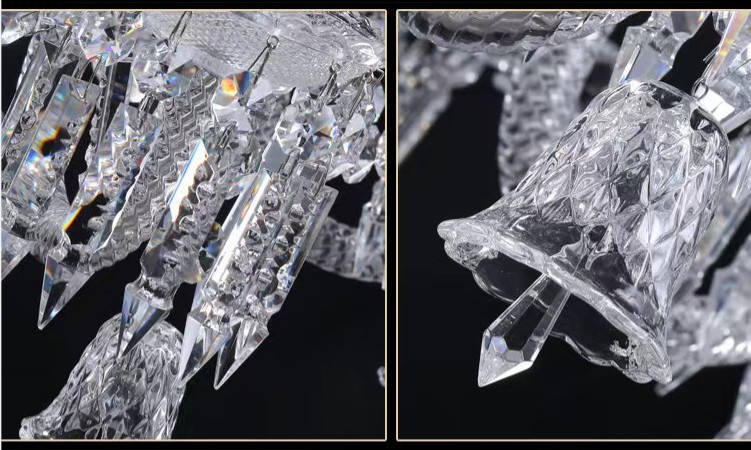 K9 Crystal Candle Chandelier Pendant Light ODM Rustproof Mirror Cutting Effect
