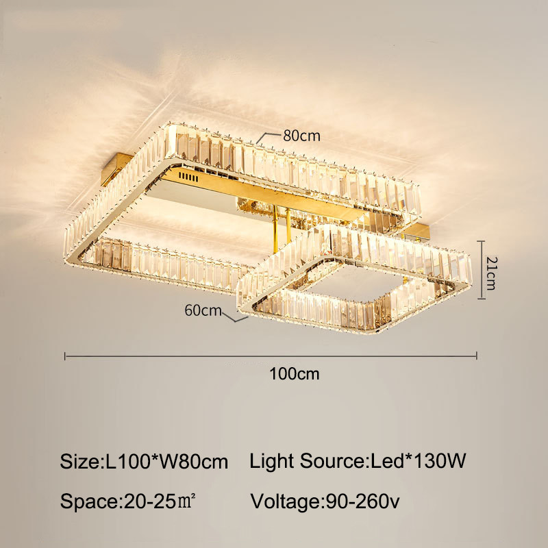 Luxury Living Room Smart Led Chandelier Modern Hall Glossy K9 Crystal Ceiling Chandelier(WH-CA-104)