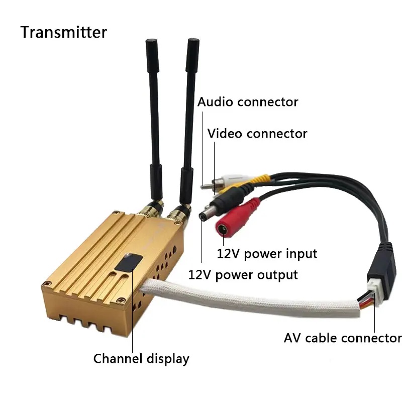 High Power 8W 1.2Ghz 6 Channel Drones Video Transmitter and Receiver for Long Range FPV