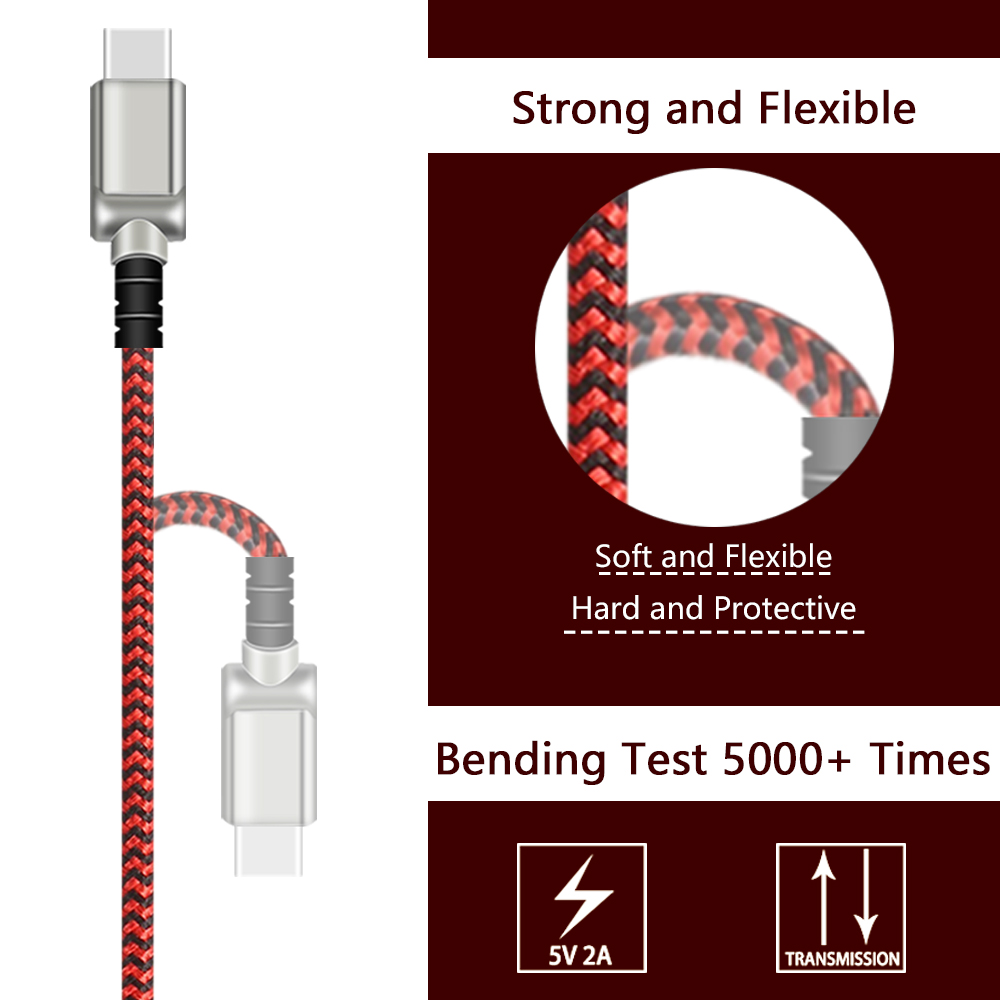 Type C Led Sync Mobile USB Cable High Speed Data Transfer Red Color High Power