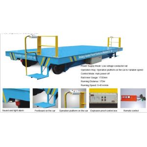 High Running Speed Material Transfer Carts , Insulated Rail Transfer Trolley