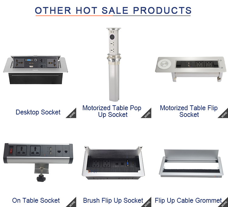 office desk top outlet socket with data and universal power /tabletop retractable power socket box