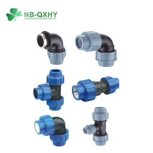 PP Compression Pipe Fitting for Irrigation Direct Connection Flexible Plastic