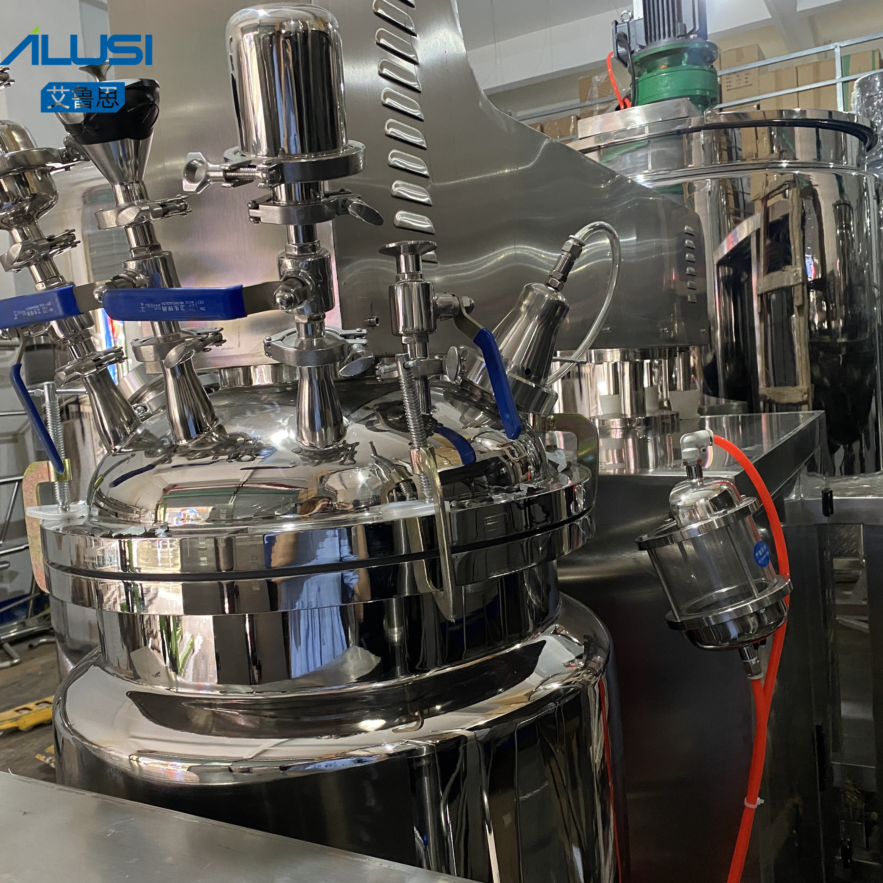 380V/400V Vacuum Emulsifier Mixer , Body Lotion Cream Making Machines Homogenizer