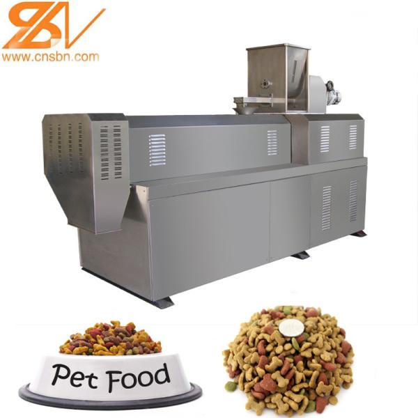 Dry Kibble Dog Food Extruder Machinery Plant 100kg/H - 6kg/H Big Range Puffing