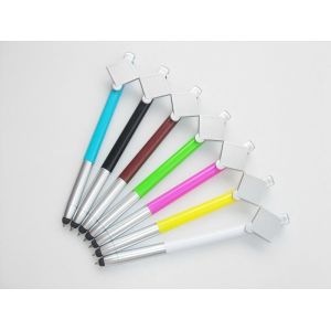 China 2 in 1 Press ball pen print logo cheap plastic advertising touch pen stylus ballpoint pen on sale