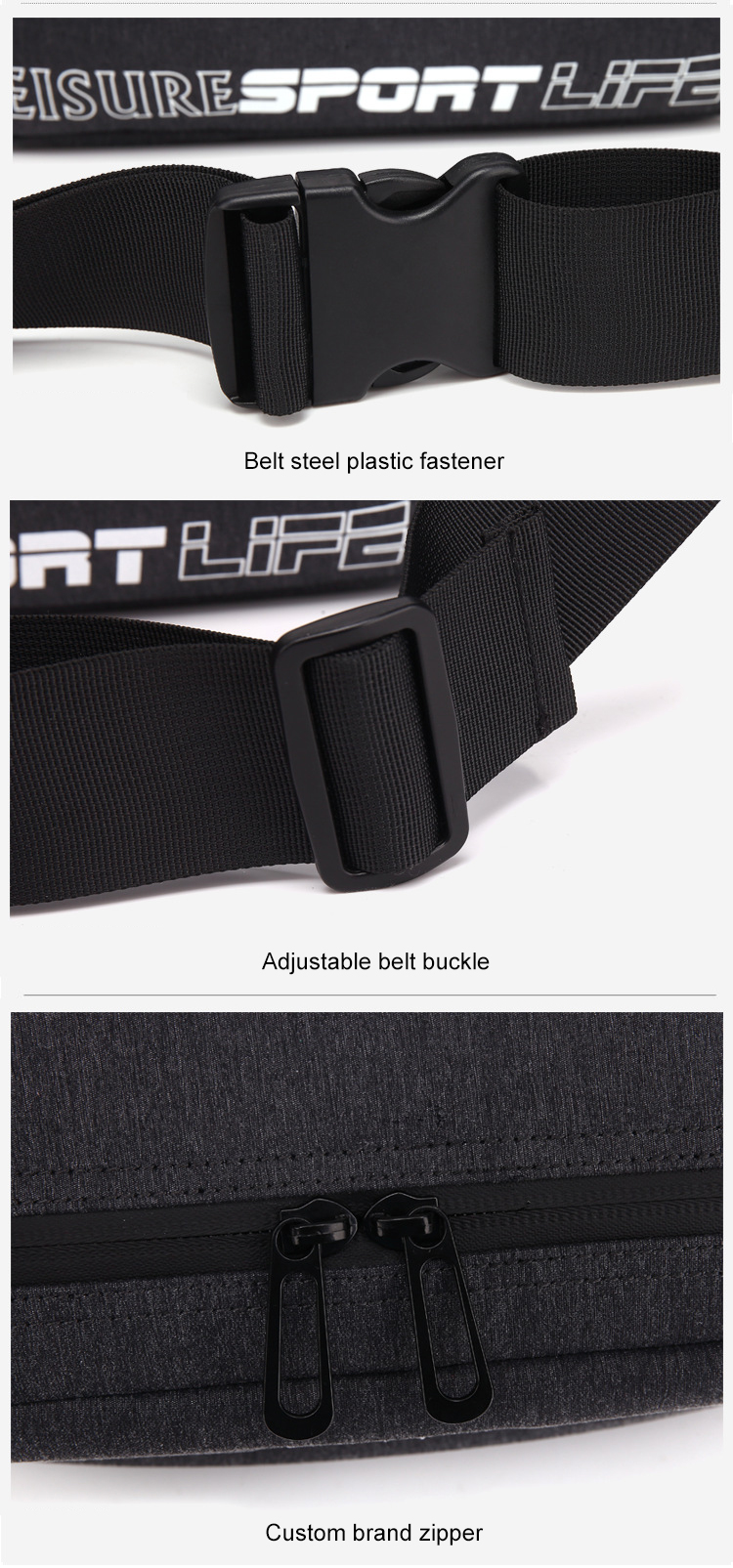 Rainproof Sweatproof Waterproof Fanny Pack Mens Waist Bags 0.5KG