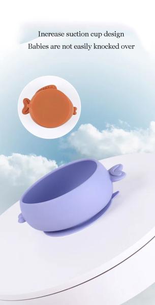 Creative fish shaped baby silicone tableware, children's suction cups, tableware