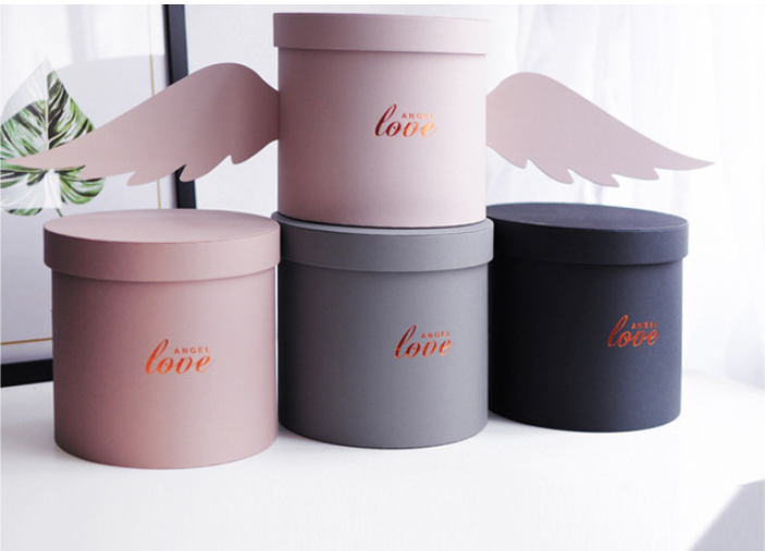 Velvet Cylindrical Paper Bouquet Flower Box Arrangements Luxury Packaging Custom