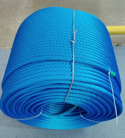 16mmx500m Red/Yellow Color Polyester Combination Wire Rope With High Breaking Load