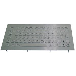 Professional Kiosk stainless steel ruggedized keyboard with FN keys , RoHS