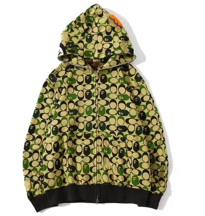 Customizable Camo Full Face Zip Up Hoodie 100% Cotton Full Zip Hoodie
