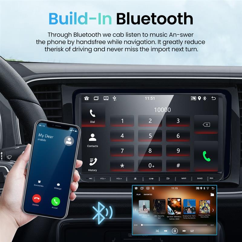 Android 11 Car Stereo Screen for VW Volkswagen Amarok Magotan Touran Polo MK5 SKODA 2 Din