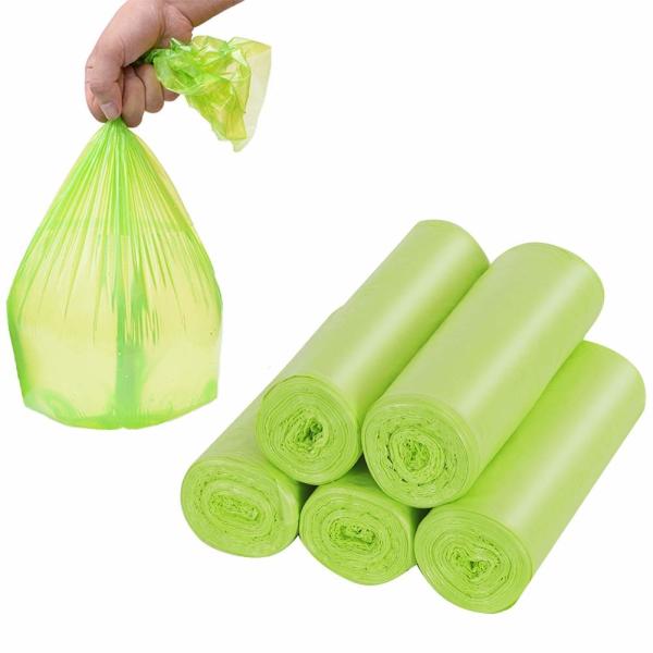 100 % Small Compostable Trash Bags , Flat Bin Liner Bags 0.01 - 0.08 Mm