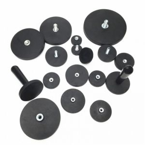 Rubber Shielded Threaded Neodymium Magnets Custom Anti Scratch Mount