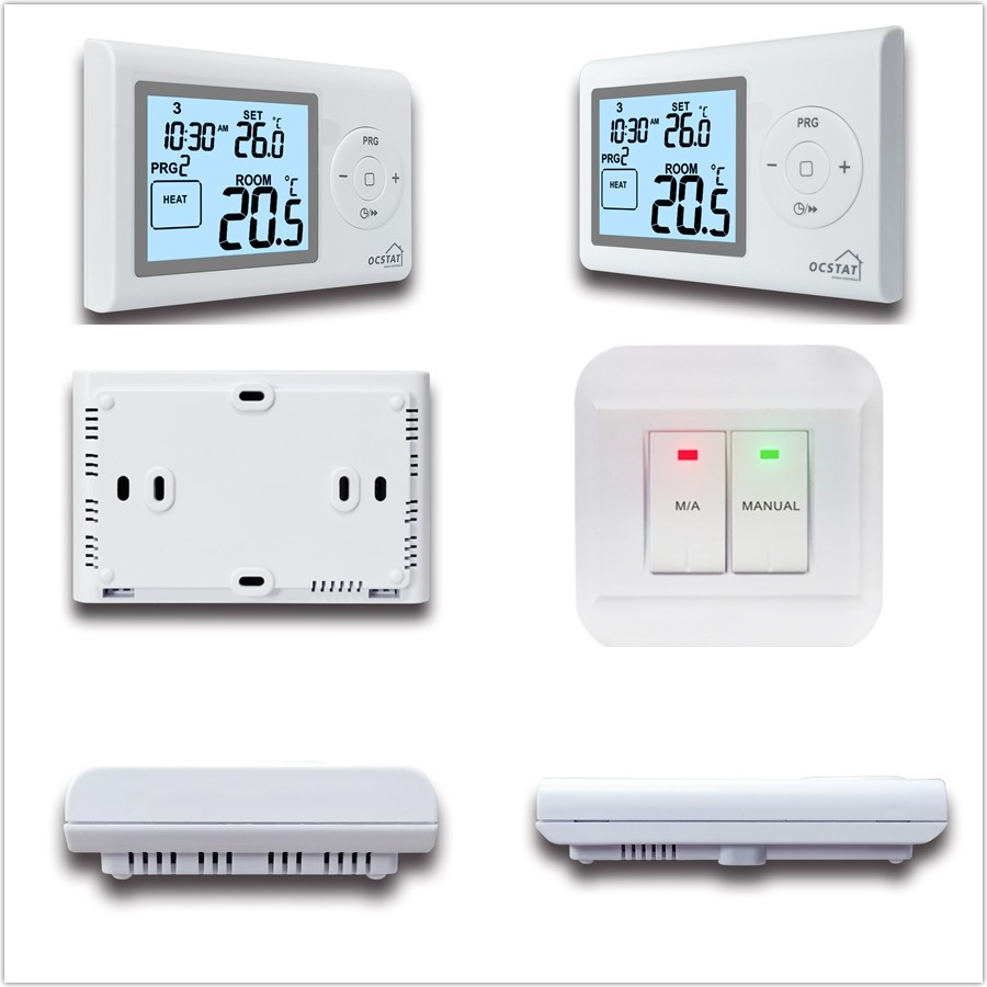 HVAC System 7 Day Programmable Digital Room Thermostat For Heating / Cooling