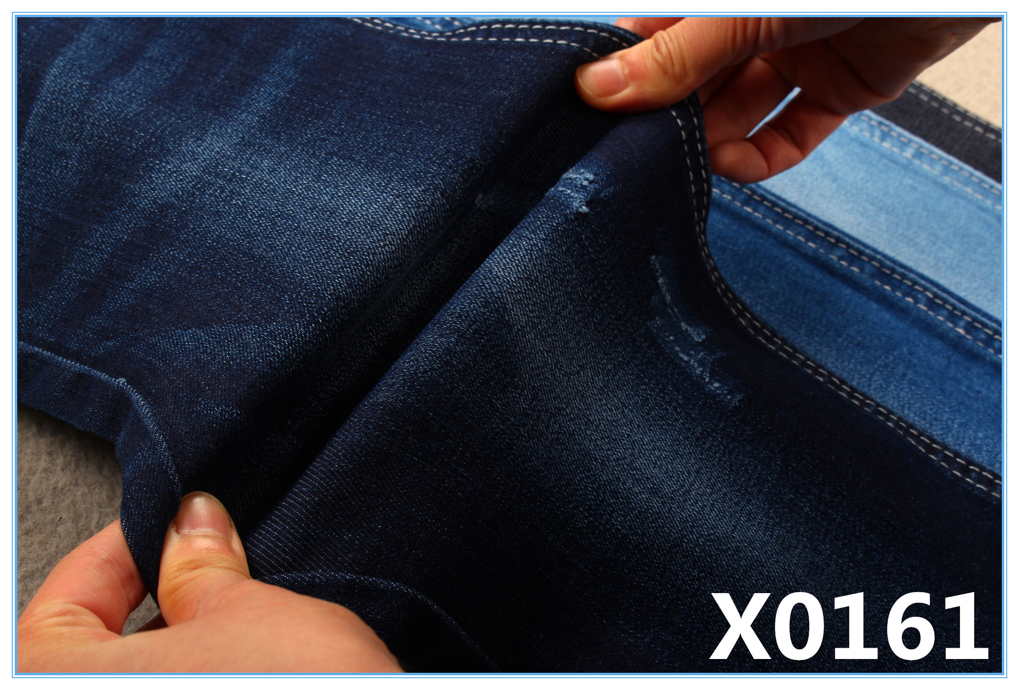 Blue Stretchy 67 Cotton 22 polyester 2 Spandex 55 56" Width 10 Oz Denim Fabric