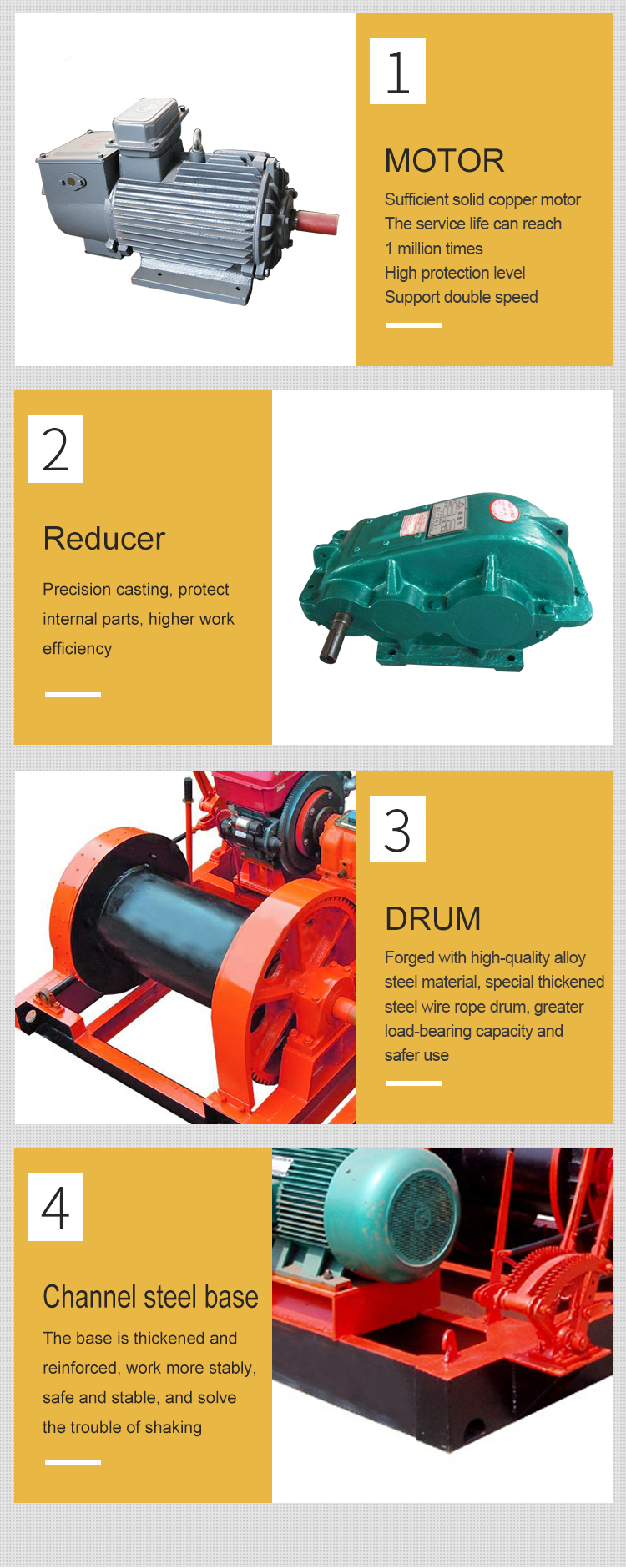 15M/min Electric Wire Rope Winch With Wireless Remote Control