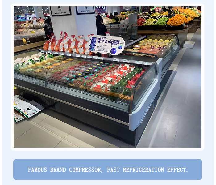 Cold Storage Butcher Meat Counter , 1250mm Length Supermarket Meat Display Chiller