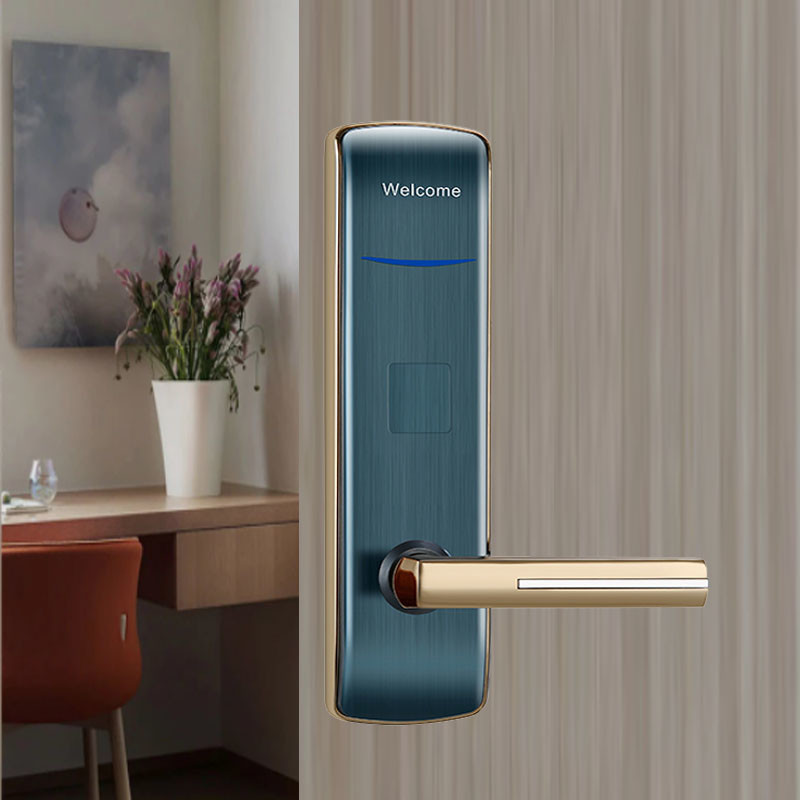 Gold Color Zinc Alloy Hotel Electronic Locks with Card Encoder for Hotel Motel Apartment