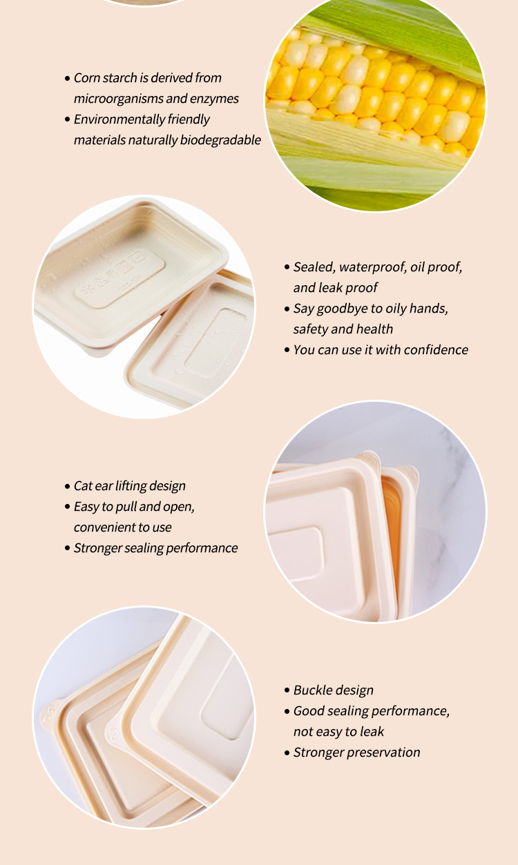 Customized Logo Printed Cornstarch Tableware Including Plates Bowls Tray