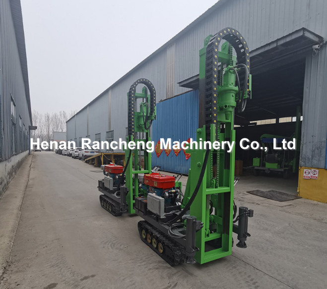 Rubber Crawler Mounted Solar Pile Driver 25HP Diesel Engine 30m Piling Depth